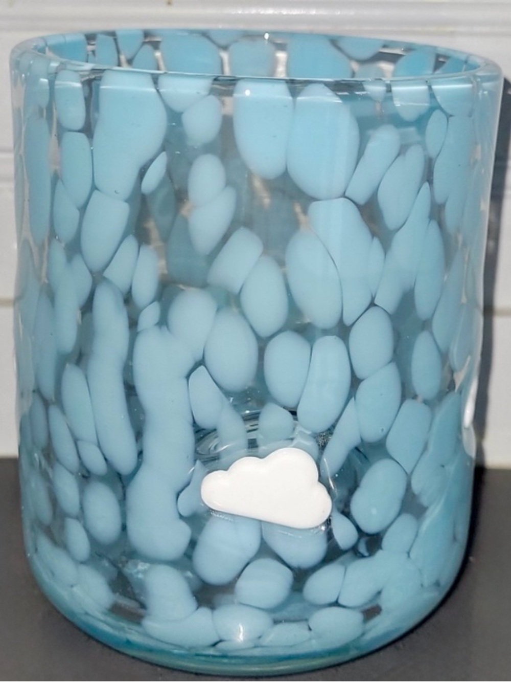 Anthropologie Confetti Icon Juice Glass Cloud 17.25 oz – Handblown Colorful NIB